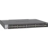 Netgear M4300-48X - Switch - L3 - Administrerad - 48 x 10 Gigabit Ethernet + 4 x delad 10 Gigabit SFP+ - främre till bakre luftflöde - rackmonterbar