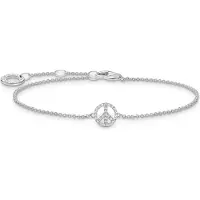 Thomas Sabo Charming Peace with white stones silver armband A2083-051-14-L19V