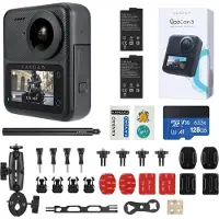 KanDao QooCam 3 - Motorcycle Combo - 360 grader aktionkamera - 5.7K / 30 fps - Wireless LAN, Bluetooth