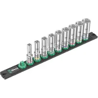 Wera Hylsnyckelsats Socket Rail B Deep 1; 3/8''; 9 st.