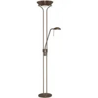 Searchlight Uplight Jerik, dimbar, Vitt / opal, Vardagsrum / matsal, Metall, Modern, Golvlampa