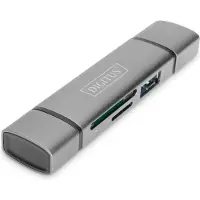 Digitus DA-70886 - Kortläsare (SD, microSD) - USB 3.0/USB-C