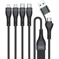 4smarts 541023, 1,2 m, USB A/USB C, USB C/Micro USB-A/Lightning, Svart