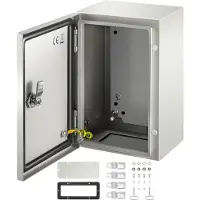 Vevor NEMA stålkapsling, 30x20x15 cm NEMA 4X stålelbox, IP66 vattentät och dammtät, kopplingsdosa för utomhus-/inomhusbruk, med monteringsplatta