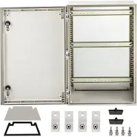 Vevor NEMA stålkapsling, 60x40x23 cm NEMA 4X elbox i glasfiber, IP66 vattentät och dammtät, kopplingsbox för utomhus-/inomhusbruk, med monteringsplatta