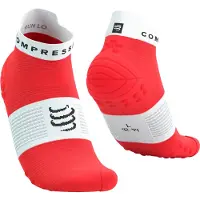 Compressport Pro Racing v4.0 Run Low Red White Socks, Size Size 1