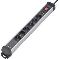 Renkforce 815A-CMB-SUSB Förgreningsdosa med brytare 6x Svart, Silver Skyddskontakt 1 st