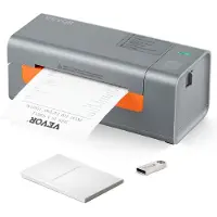 Vevor termisk etikettskrivare, 203 DPI 60 st/min för 4x6-postpaket, USB-anslutning och automatisk etikettigenkänning, stöd för Windows/MacOS/Linux, kompatibel med Amazon, eBay, Etsy, UPS, etc., grå
