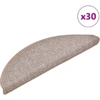 vidaXL Trappmattor 30 st 56x17x3 cm ljusbruna halvrunda