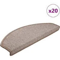 vidaXL Trappmattor 20 st 65x24x4 cm ljusbruna halvrunda stora