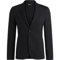 BOSS Slim-fit suit jacket in stretch seersucker