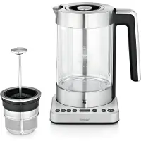 WMF Lono 0413160011, 1,7 l, 3000 W, Svart, Rostfritt stål, Transparent, Justerbar termostat, Vattennivå indikator, Sladdlös