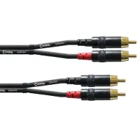 Cordial CFU 0.3 CC, 2 x RCA, Hanstik, 2 x RCA, Hanstik, 0,3 m, Svart