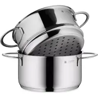 WMF Mini ångkokare - - 716836040 - 16 cm - 18/10 rostfritt stål - Med lock och korg