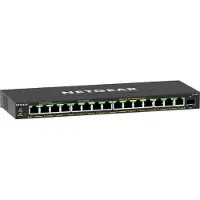 Netgear Plus GS316EP - Switch - Administrerad - 15 x 10/100/1000 (PoE+) + 1 x SFP - skrivbordsmodell, väggmonterbar - PoE+ (180 W)