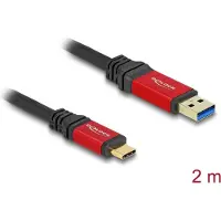 DeLOCK USB-kabel USB-A kontakt, USB-C-kontakt 2.00 m Svart, Röd 80618