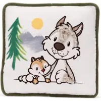 Nici Kudde Med Vargen Winny &amp; Ekorren Jojo 25x25 Cm
