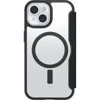 Otterbox React Folio Magsafe Booklet Apple iPhone 17e, iPhone 16e, iPhone 15, iPhone 14, iPhone 13 Transparent, Svart Induktiv laddning, MagSafe-kompatibel