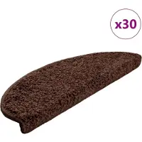 vidaXL Trappmattor 30 st 65x21x4 cm bruna halvrunda stora