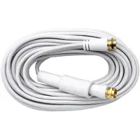 Axing Antenn, Parabol Anslutningskabel [1x F-kontakt hane - 1x F-kontakt hane] 10.00 m 75 dB guldpläterad kontakt Vit