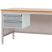 Manuflex ZB4525.9006 Hölje, underinbyggnad av ALU-arbetsbord, användbar höjd 300 mm med 2 lådor, för bordsdjup 600 mm