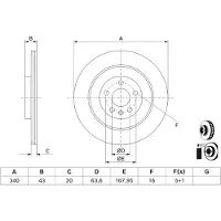 Bosch Bromsskiva 0 986 479 D97 bak, ventilerad, 1 Stycke