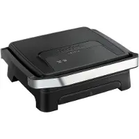 Tefal Inicio Classic Black GC271810, Svart, Rostfritt stål, Rektangulär, Galler, 290 x 260 mm, 1 zone(s), Lock med gångjärn