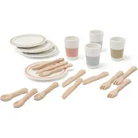 Kids Concept Middagsset - Bistro - Trä/Vit - - One Size - Leksakskök