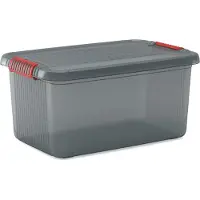 Kis 237047 Förvaringslåda K Latch stapelbar (L x B x H) 590 x 590 x 280 mm Rökgrå, Genomskinlig 1 st