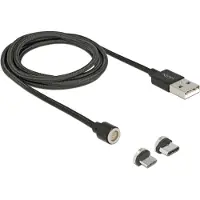 DeLOCK USB-kabel USB 2.0 USB-A kontakt, USB-C-kontakt, USB-Micro-B-kontakt 1.10 m Svart 85723