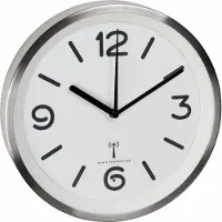 TFA-Dostmann 60.3535.02 Väggklocka DCF 25.3 cm x 42 mm Aluminium (borstad)