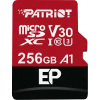 Patriot Memory Patriot EP Series - Flash-minneskort (microSDXC till SD-adapter inkluderad) - 256 GB - A1 / Video Class V30 / UHS-I U3 / Class10 - mikroSDXC UHS-I