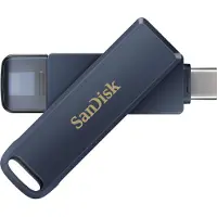 SanDisk Phone Drive - USB flash-enhet - 256 GB - USB-C / Lightning - metallisk himmel