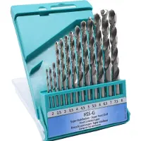 Heller 17734 4 HSS Metall-spiralborrset 13 delar 2 mm, 2.5 mm, 3 mm, 3.5 mm, 4 mm, 4.5 mm, 5 mm, 5.5 mm, 6 mm, 6.5 mm, 7 mm, 7.5 mm, 8 mm valssmidd DIN 338