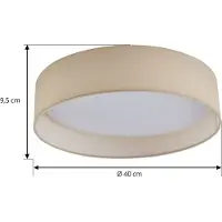 LINDBY LED taklampa Eilif , Creme / bärnsten, Vardagsrum / matsal, Textil / tyger / siden, Modern, LED-taklampa