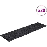 vidaXL Trappmattor självhäftande 30 st 76x20 cm mörkgrå rektangulära