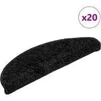 vidaXL Trappmattor 20 st 56x17x3 cm svarta halvrunda