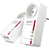 AVM FRITZ!Powerline 1220E - PowerLine adaptersats 1GbE, HomePlug AV (HPAV) 2.0, IEEE 1901 - vägginsticksbar (paket om 2)