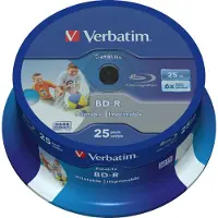 Verbatim Bd-r Blu-ray 25gb 6x Dl Bred Skrivbar Cb 25 Enheter