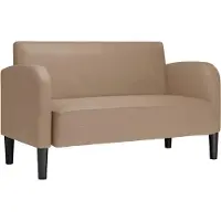 vidaXL Loveseat soffa cappuccino 110 cm konstläder