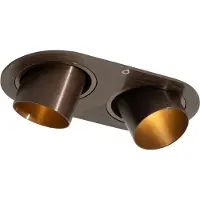 QAZQA Rund infälld spotlight mörkbrons GU10 35 mm vridbar 2-ljus - Installa