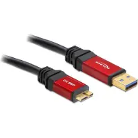 DeLOCK USB-kabel USB 3.2 Gen1 USB-A kontakt, USB-Micro-B 3.0-kontakt 1.00 m Röd, Svart guldpläterad kontakt, UL-certifierad 82760