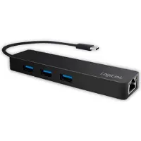 Logilink UA0313, USB 3.2 Gen 1 (3.1 Gen 1) Typ-C, Sort, RJ-45, USB 3.2 Gen 1 (3.1 Gen 1) Typ-A, 319 mm, 29 mm, 15 mm