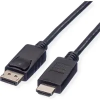 Roline DisplayPort Anslutningskabel DisplayPort-kontakt, HDMI-A-kontakt 1.00 m Svart 11.04.5780 Skärmad DisplayPort-kabel