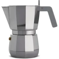 Alessi Moka, Mokabryggare, 0,3 l, Grå, Gjuten aluminium, 6 koppar, 105 mm