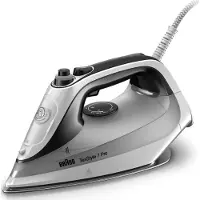 Braun TexStyle 7 Pro SI 7149 - Ångstrykjärn med automatisk avstängning - sula EloxalPlus FreeGlide 3D - 2900 W - vit / svart