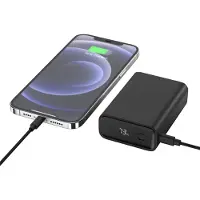 Ansmann 20000 mAh PB222PD sw Powerbank 20 Ah Power Delivery 3.0, Quick Charge 2.0 LiPo Svart Med laddningsregulator, Kan laddas och laddas ur samtidigt,