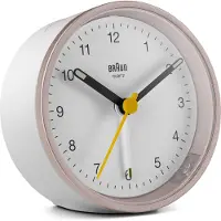 Braun BC12, Quartz-väckarklocka, Rund, Rosa, Vit, Analog, Gul, Batteri