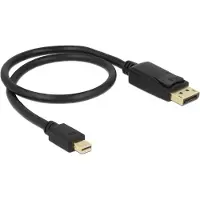 DeLOCK Mini-DisplayPort / DisplayPort Adapterkabel Mini DisplayPort-kontakt, DisplayPort-kontakt 0.50 m Svart 83984 guldpläterad kontakt DisplayPort-kabel