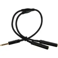 Cordial CFY0.3VKK Jack Adapterkabel [1x Teleplugg 6.35 mm - 2x Telejack 6.35 mm] 30.00 cm Svart